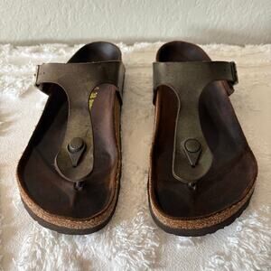BIRKENSTOCK Unisex Gizeh Sandals Sz 38 245 L7 M5 Summer Beach Normcore Boho Folk